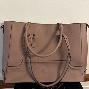 Elegant Pink Leather Tote Bag